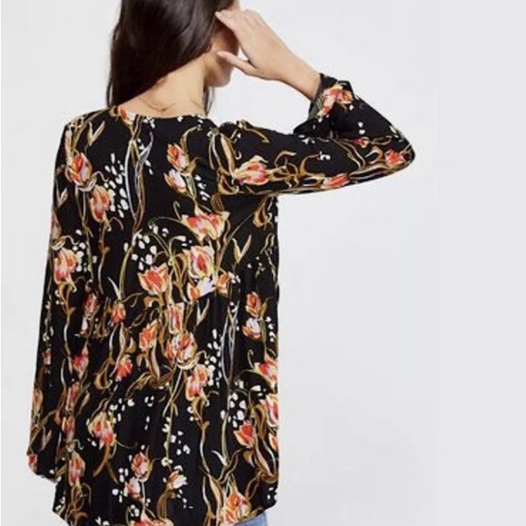 Free People Bella Floral Print Babydoll Waist Tunic Top - Picture 3 of 11